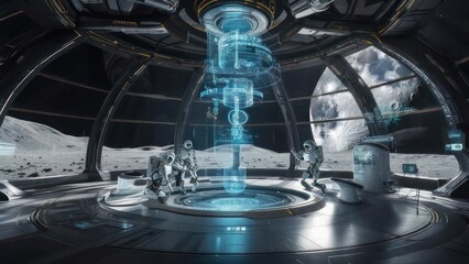 Futuristic Lunar Station