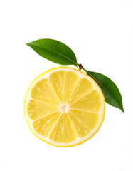 slice lemon fruit isolated, Fresh and Juicy Lemon, transparent PNG, PNG format, cut out, single, Side lit. isolated with white highlights