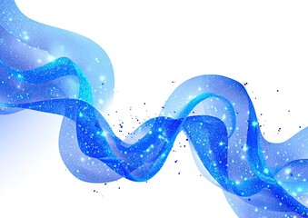 Abstract blue waves with shimmering glitter