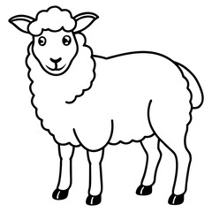 Black and white sheep on a transparent background