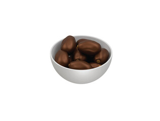 date bowl icon 3d illustration render