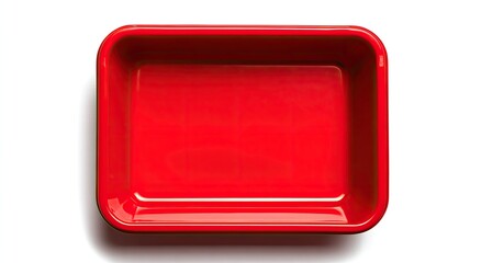Red rectangular food container