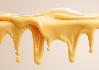 Dripping, viscous, pale yellow liquid