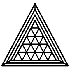 Triangle Mesh Line Art Vector