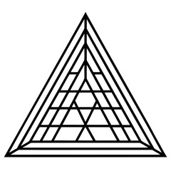 Triangle Mesh Line Art Vector