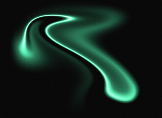 Emerald Swirl Abstract Light Trail on Black