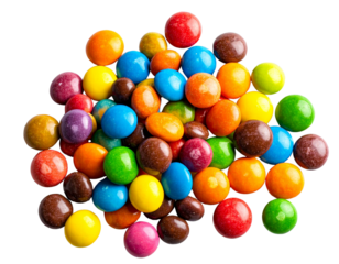 Top-Down View of Scattered Holiday Candies, Playful Composition, Isolated PNG