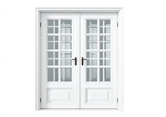 White double doors with decorative glass panels