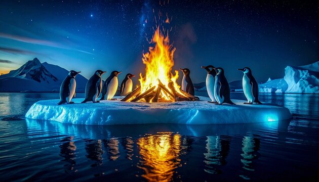 Tiere im Eis  Pinguine und Wale