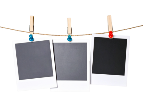 Untitled design - blank polaroid photo frames with pin - Powered by Adobe