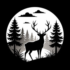 silhouette of a deer