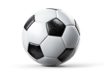 Fototapeta premium Soccer ball, black and white, isolated on white background