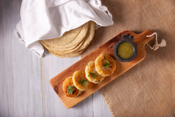 Potato cakes, a very popular homemade dish in many countries, in traditional Mexican cuisine they...