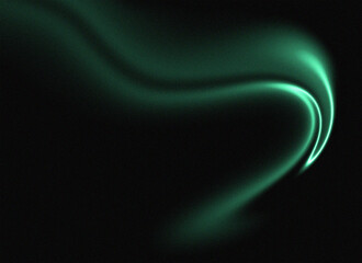 Emerald Swirl Abstract Light Trail on Black