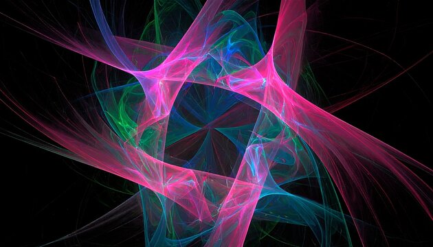 Abstract fractal design with swirling, colorful lines - Powered by Adobe
