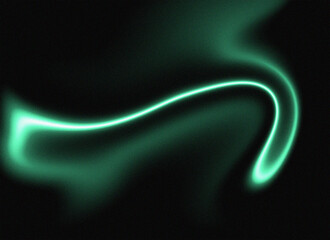 Emerald Swirl Abstract Light Trail on Black