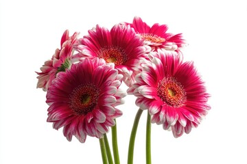Close-up bouquet of vibrant pink and white gerbera daisies