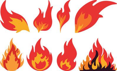 Cartoon Flames And Fire Illustrations