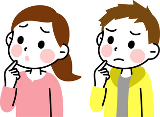 人物 悩んでいる子供　男の子　女の子