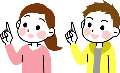 人物 ひらめく子供　男の子　女の子