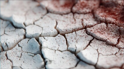 Fototapeta premium Close-Up of Cracked and Dry Skin Surface Showing Textured Detail