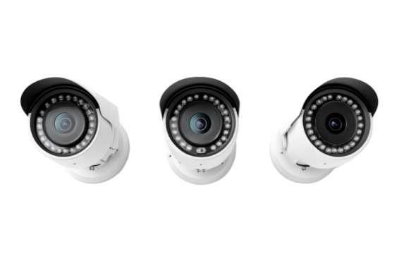 CC TV Cameras isolated on white background, png