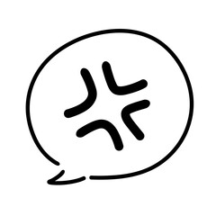  怒りマークの漫符 吹き出し アイコン