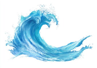 Oceanic wave, vibrant blue,  abstract,  dynamic, splashes