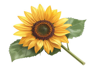Naklejka premium A vibrant and detailed image of a pressed sunflower, professionally isolated on a white backdrop, suitable for a variety of botanical-themed design applications.