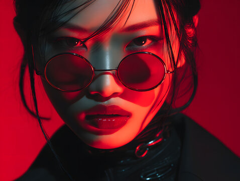 Futuristic fashion photography young Chinese mode