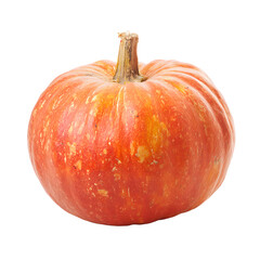Vibrant orange pumpkin isolated on black backdrop, perfect for fall season
