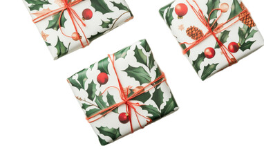 Christmas packaging isolated on white background, png