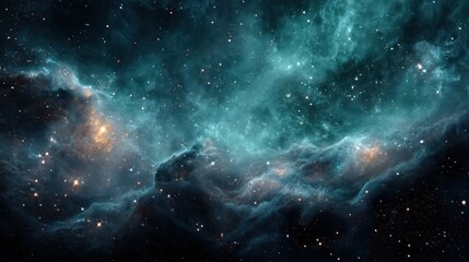 Obraz premium Dramatic Space Nebula with Distant Galaxies and Cosmic Wonders