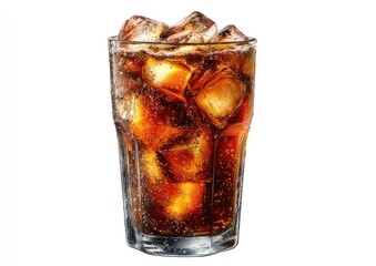 Glass of cola with ice cubes (1)