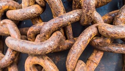 Fototapeta premium Aged rusty metal chain links
