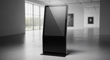 Modern Digital Display in Art Gallery Setting.