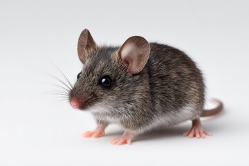 Close-up of a small gray mouse
