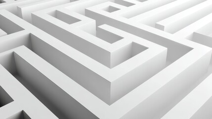 Minimalist White Maze Background for Clean Design Projects