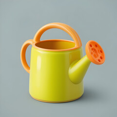 Bright yellow and orange watering can, perfect for nurturing plants and bringing joy to gardening activities, evoking a sense of fun and growth.