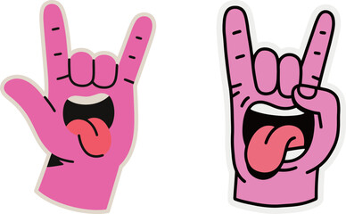 Two versions of a cartoon hand making the 