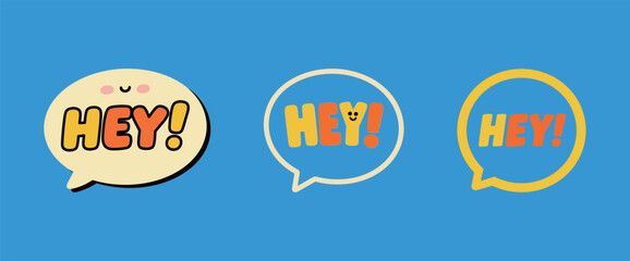 Obraz premium A set of speech bubbles in different styles with the word 