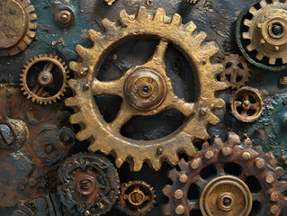 Retro Victorian machinery texture artistic steamp