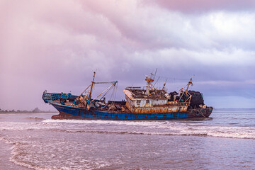 Shipwreck Sunken Wreckage Fishing Boat Malindi Pier Jetty Butwani Bridge Waterfront Park Mnarani...