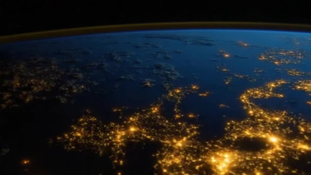 Earth Viewed From Space at Night