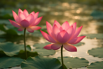 Obraz premium Elegant Lotus – Calm Reflection