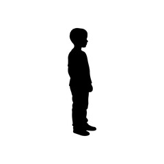 Boy silhouette vector flat design.