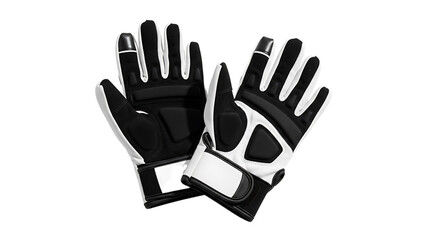 Obraz premium Pair of black and white fitness gloves, isolated on Transparent background