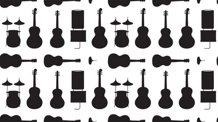 Seamless Black Silhouette Pattern Collection – Minimal Vector Shapes on Transparent Background