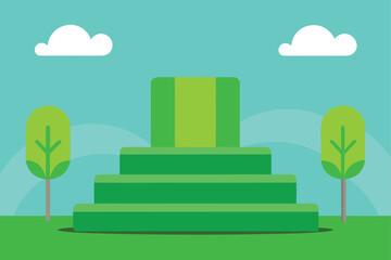 green springtime podium on background