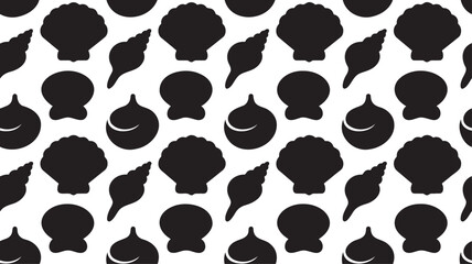 Fototapeta premium Seamless Black Silhouette Pattern Collection – Minimal Vector Shapes on Transparent Background